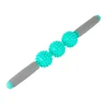 Close-up of a three-ball muscle massage roller with textured spikes for deep tissue relief - 3-Ball Cyan/Teal
