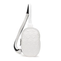 White waist bag with quilted star patterns and adjustable strap in a minimalist style - White