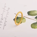 Elegant gold beaded minimalist bubble ring on white art card for women's fashion jewelry - US 5 / Gold