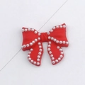 Red candy-colored bow accessory with embedded white pearls for DIY phone cases - China Red