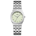 GEDI stainless steel watch with mint green dial and elegant silver strap - Silver Case Green Dial