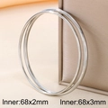 Polished silver stainless steel bangle set in 68x2mm and 68x3mm minimalist style - Inner Diameter 68mm (KB191117-GC)