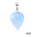 Blue opal teardrop pendant with silver metal bail, elegant gemstone jewelry piece - Opal