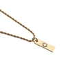 Detailed close-up of golden necklace with a rectangular colorful zircon letter pendant - Letter O + 60CM Twist Chain