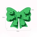 Green Christmas silicone cake mold with bow shape and 6 cavities for holiday baking - YH1228 Bowtie 6-Cavity Mold / Green