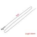 Verstelbare 45cm zilveren roestvrijstalen lipketting, 1mm dikte voor DIY-sieraden - 45cm-Staal-Box Ketting 1,2mm