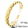 Bracciale a catena spessa in acciaio inossidabile placcato oro 18K, 13mm con chiusura - Bracciale / Oro (KB188699-Z)