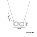 Collana infinito d'argento con zirconi, catena 45cm, regalo elegante per donna raffinata - Stile Acciaio