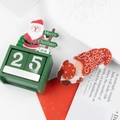Calendario dell'Avvento in legno verde e molletta per capelli di Babbo Natale - Motivo Babbo Natale (C6-2-9)