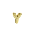 Polished 18k gold plated brass balloon style letter Y pendant with 3D bubble effect - Letter Y Pendant / Gold