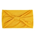 Macro view of bright yellow elastic wide-brimmed yoga headband with a knotted texture - Solid Yellow