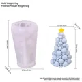 Molde de silicona para vela de árbol de Navidad con vela azul claro y estrella - Árbol de Navidad de Burbujas lz-100