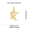 Gold butterfly charm pendant with pink gems and copper material product dimensions - Pink and White Gem Butterfly Style (XL-379-A) / Pendant