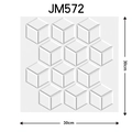 3D self-adhesive white geometric cube wall sticker in 30x30cm size for home renovation - 572-White 3D Geometric