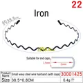 Slim wavy black iron headband for women with protective rubber ends and measurements - Small Wavy Iron - With Protective Sleeve