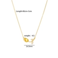 Collana a tulipano dorata con gemma gialla a goccia e dettagli brillanti - Giallo