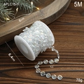 5M AB colorful clear acrylic bead garland with 1cm diameter beads for Christmas decor - 1cm Iridescent UFO Beads / 5m