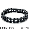 Men's black bicycle chain bracelet in stainless steel, 230mm length and 11mm width - Black (KB43364-D)
