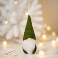 Gnomo di Natale verde da appendere con barba bianca e design stile foresta - Verde a Maglia C
