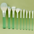 9-teiliges Make-up-Pinsel-Set mit transparent grünen Griffen und blauen Borsten - Grün Transparenter Griff (9 Stk)