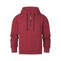 Men's wine red hoodie with half-zip, kangaroo pocket, and adjustable drawstrings - Burgundy