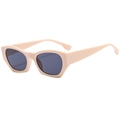 Occhiali da sole retrò crema con montatura quadrata spessa e lenti scure anti-UV - Montatura Beige Lente Grigio Nero