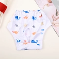 White pet sanitary pants with ocean print and tail hole for small dogs - S / Sea Life Print