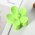 Molla per capelli a fiore verde lime opaco con design floreale minimalista chic - 7cm / Verde Fluorescente