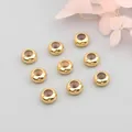 Set of 10 pieces of 14K gold filled adjustable slider beads for DIY jewelry making - 6mm / 18K Gold