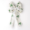 Cream Merry Christmas bow with green trees, gray trucks, and silver reindeer accent - White Car Style