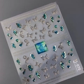 TL-070 5D butterfly nail stickers with iridescent blue-green and silver glitter finish - Aurora Butterfly (TL-070)