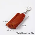 Realistischer PVC-Lebensmittelanhänger mit glasierter Rippchenform für Taschen - Karabiner-Stil / Geschmorte Schweinerippchen