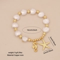 Bracciale di perline a conchiglia con ciondoli a cavalluccio marino e stella marina 18K - Stile Cavalluccio Marino e Stella Marina (3#)