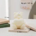 Creamy bear shaped scented candle holding a heart, 149.5g weighted decorative piece - Little Bear Hugging Heart(78) / Cream White