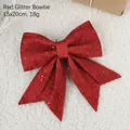 Fiocco natalizio rosso glitterato 15x20cm per decorazioni albero di Natale - Rosso