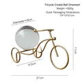 Ornamento triciclo dorato con sfera di cristallo da 8cm per decorazione da tavolo di lusso - Ornamento della Sfera di Cristallo del Triciclo