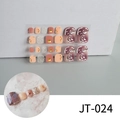 Detalle de pegatinas para uñas mármol rosa JT-024 con purpurina dorada y perlas 3D - Patrón de Mármol Rosa Brillo (JT-024)