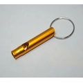 Portable orange aluminum alloy survival whistle with key ring for outdoor camping - Gold