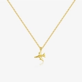 Elegante collana con pendente aereo in argento s925 finitura dorata con catena regolabile - Oro 18K - Collana