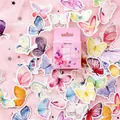 Watercolor butterfly garden stickers set with pink box and assorted die-cut insect decals - Butterfly Garden