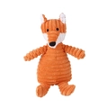 Orange fox plush dog toy with corduroy texture and flexible spiral limbs - Orange Fox