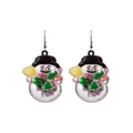 Vue détaillée des boucles d'oreilles bonhomme de neige festives avec crochets en métal - Bonhomme de neige