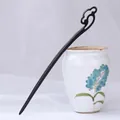 21cm sandalwood hair stick featuring an elegant black hollowed cloud-shaped carving - Sunset Cloud - 21cm