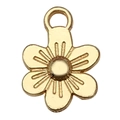 Single gold alloy sunflower rose pendant accessory for DIY jewelry making - Mini Flower / Gold