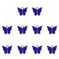 Deep blue butterfly acrylic pendants with gold metal frames for DIY jewelry making - Sapphire Blue