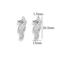 Polished stainless steel seahorse pendant charm with 26.5x12mm size specifications - Steel Color Seahorse-534