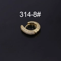 Χρυσό σκουλαρίκι ear cuff με ζιργκόν σε σχέδιο δακτυλίου σχήματος C - Στυλ C-Shape Με Πλήρες Ζιργκόν (8#)