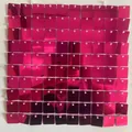Hot pink square sequin wind panel for wedding and party backdrop decoration wall - 30x30cm / Rose Red