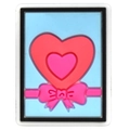 Red and pink double heart PVC shoe charm with a delicate bow for DIY clogs - US 13