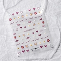 3D embossed purple heart and butterfly nail stickers on textured paper, model TS-2384 - Purple Charm - New Relief (TS-2384)